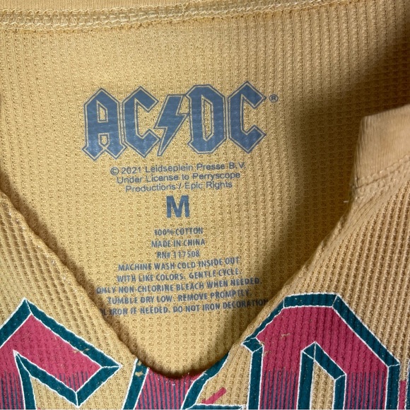 ACDC Rock Long Sleeve Waffle Knit Graphic Tee - Picture 3 of 7
